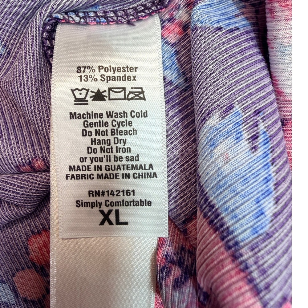 LuLaRoe Cocoa Tank Top Women XL Purple Floral Ribbed Sleeveless Knit Stretch New - Picture 6 of 7